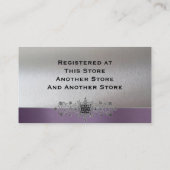 エッフェル塔の紫色の銀製のギフト登録カード エンクロージャーカード (裏面)