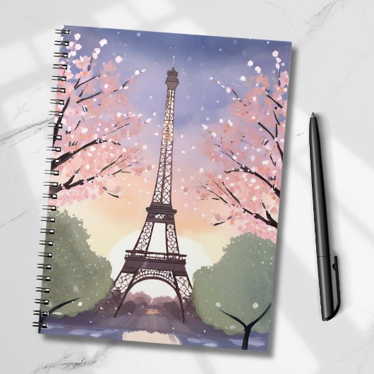 エッフェル塔の花咲く情景 | パリ フランス 水彩画 ノートブック