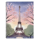 エッフェル塔の花咲く情景 | パリ フランス 水彩画 ノートブック (正面)