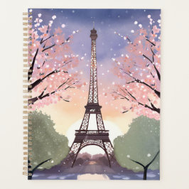 エッフェル塔の花咲く情景 | パリ フランス 水彩画 プランナー手帳