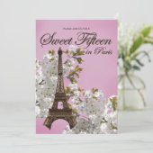 エッフェル塔の菓子15 15招待状の薄紫 招待状 (スタンド正面)