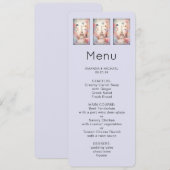 エッフェル塔の蝶と花のメニュー 招待状 (正面/裏面)