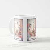 エッフェル塔の蝶と花 コーヒーマグカップ (正面左)
