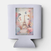 エッフェル塔の蝶と花 缶クーラー (裏面)