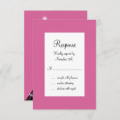 エッフェル塔の輝きRSVP (明るい赤紫色) 出欠カード (正面/裏面)