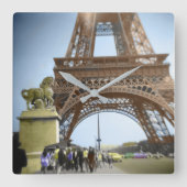 エッフェル塔は今まで見たことがない。 スクエア壁時計 (正面)