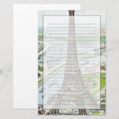 エッフェル塔を描写する郵便はがき 便箋 (正面/裏面)