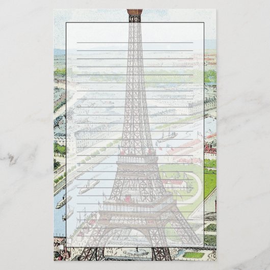 エッフェル塔を描写する郵便はがき 便箋 (正面)