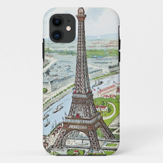 エッフェル塔を描写する郵便はがき Case-Mate iPhoneケース (裏面)