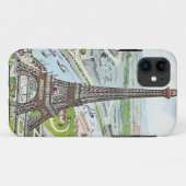 エッフェル塔を描写する郵便はがき Case-Mate iPhoneケース (裏面(横))