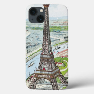 エッフェル塔を描写する郵便はがき iPhone 13ケース