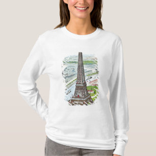 エッフェル塔を描写する郵便はがき Tシャツ