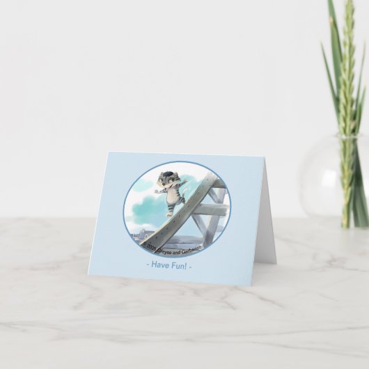 エッフェル塔カード - 楽しい（各種サイズ） サンキューカード (正面)