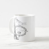 エッフェル塔コラージュ コーヒーマグカップ (正面左)