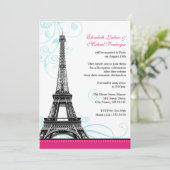 エッフェル塔パリスタイルの披露宴のみのご案内 招待状 (スタンド正面)