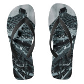 エッフェル塔パリスティールとスカイフラスクソックス ビーチサンダル (フットベッド)