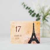 エッフェル塔 ウェディング テーブル カード ポストカード (スタンド正面)