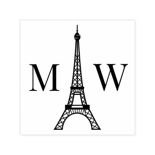 エッフェル塔　カップル　結婚式　イニシャルモノグラム2 セルフインキングスタンプ (デザイン)