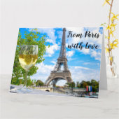 エッフェル塔 カード (黄色い花)