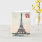 エッフェル塔 カード (黄色い花)