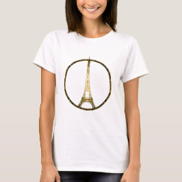 エッフェル塔 ゴールド ラメ スパークル Tシャツ