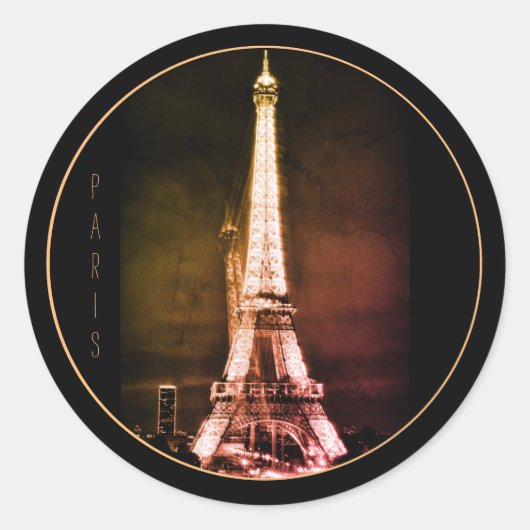 エッフェル塔 & サルレアルパリ アート /愛するフランス VINB ラウンドシール (正面)