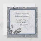 エッフェル塔 スコットランドヤマゴボウ 銀色メタリック 招待状 (裏面)