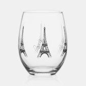 エッフェル塔 ステムなしワイングラス (裏面)