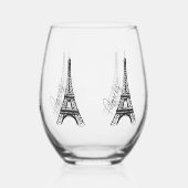 エッフェル塔 ステムなしワイングラス (左)