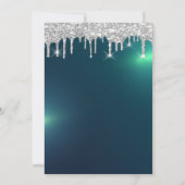 エッフェル塔, ティアラ, グリーンのドリップ・キンセアニエラ 招待状 (裏面)