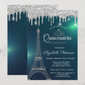 エッフェル塔, ティアラ, ドリップス グリーン キンセアニエラ 招待状 (正面/裏面)