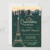 エッフェル塔, ティアラ, ドリップス グリーン キンセアニエラ 招待状 (正面)