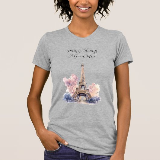 エッフェル塔 パリはやっぱり素敵 Tシャツ (正面)