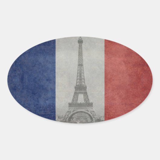 エッフェル塔、パリフランス 楕円形シール (正面)