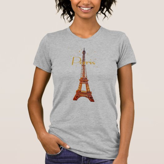 エッフェル塔 パリ テキスト Tシャツ (正面)