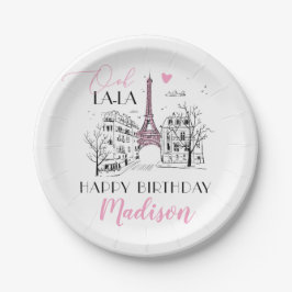 エッフェル塔 パリ パリジェンヌ 誕生日パーティー  何歳でも ペーパープレート
