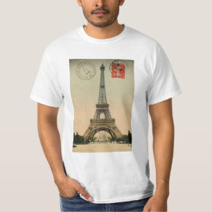 エッフェル塔、パリ、フランスのヴィンテージのレトロ Tシャツ