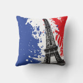 エッフェル塔|パリ、フランス|のグランジな旗 クッション (裏面)