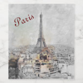 エッフェル塔 パリ フランス ワインレーベル - エレガント ワインラベル (シングルラベル)