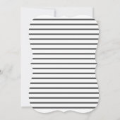 エッフェル塔 フランス 黒 ストライプ 誕生日パーティー 招待状 (裏面)