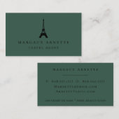 エッフェル塔 ブラック ロゴ 緑 名刺 (正面/裏面)