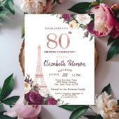 エッフェル塔 ブルゴーニュの花 80歳の誕生日 招待状