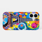 エッフェル塔 ポップアート iPhone 16ケース (裏面横)