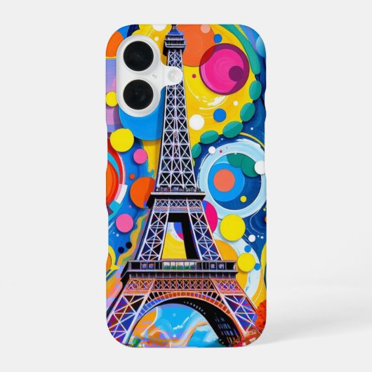 エッフェル塔 ポップアート iPhone 16ケース (裏面)