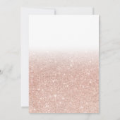 エッフェル塔 ローズゴールド グリッター ホワイト スイート16 招待状 (裏面)