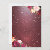 エッフェル塔 ワインレッドの花 ローズ 80歳の誕生日 招待状 (裏面)