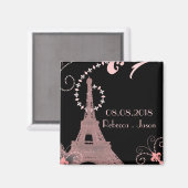 エッフェル塔 ヴィンテージ パリ 保存日付 マグネット (正面/裏面)