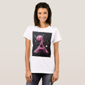 エッフェル塔 夜 月 Tシャツ (正面フル)