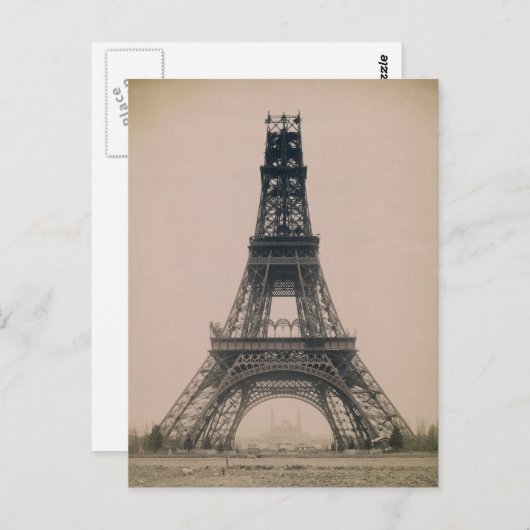 エッフェル塔: 建設の現況 1888 ポストカード (正面/裏面)