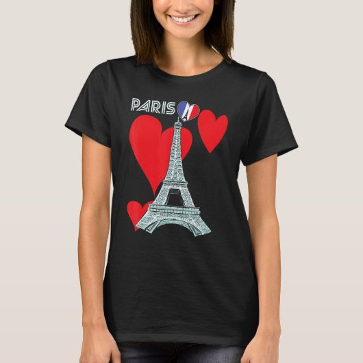 エッフェル塔 愛のParis フランス お土産 フランス語 Tシャツ (正面)